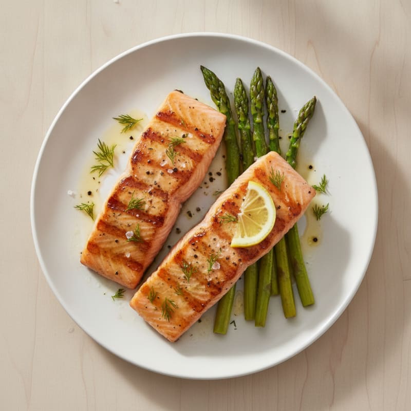 Lemon Herb Grilled Salmon with Asparagus