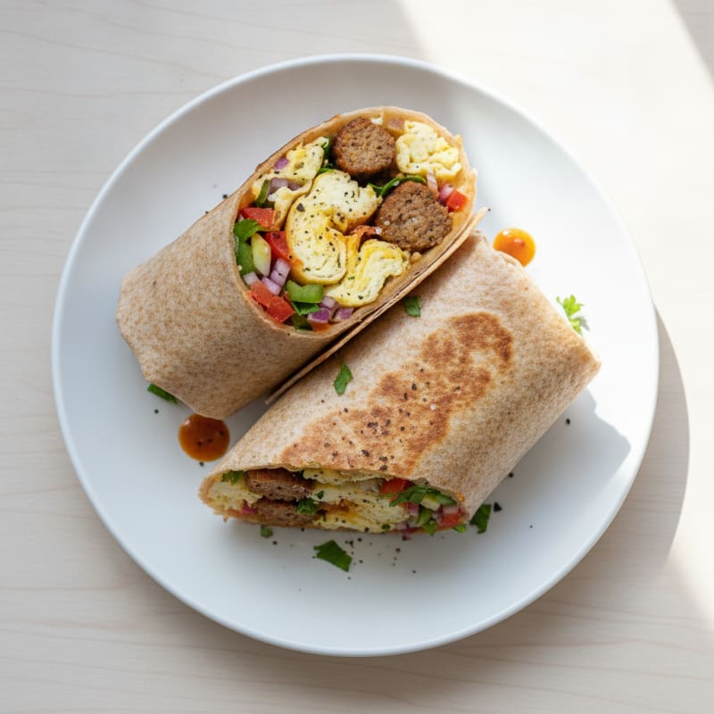 Ultimate Breakfast Burrito with Eggs and Sausage