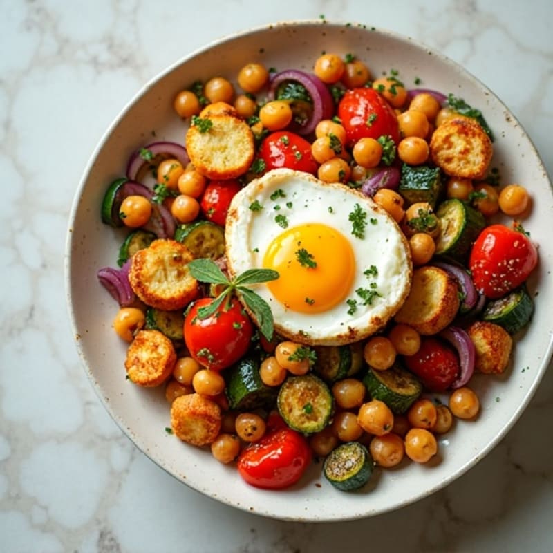 Sheet Pan Roasted Vegetables with Crispy Chickpeas and Fresh Herbs