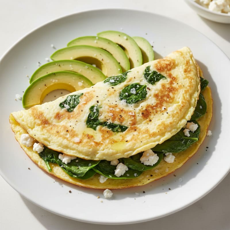 Fluffy Egg White and Spinach Omelet