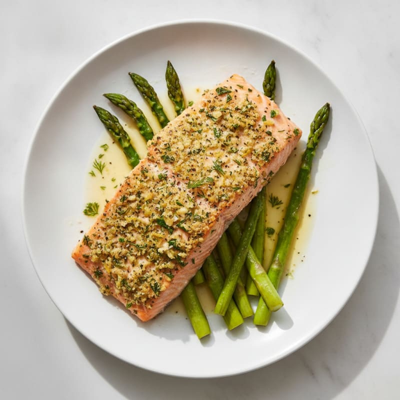 Lemon-Herb Baked Salmon with Asparagus