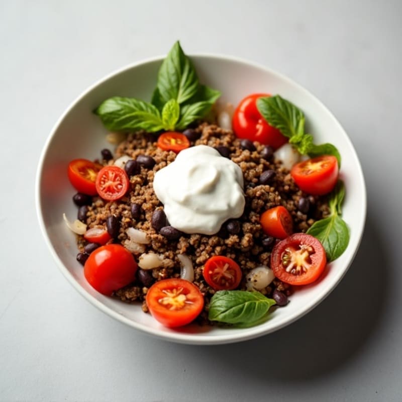 Seasoned Ground Beef Bowl with Special Sauce