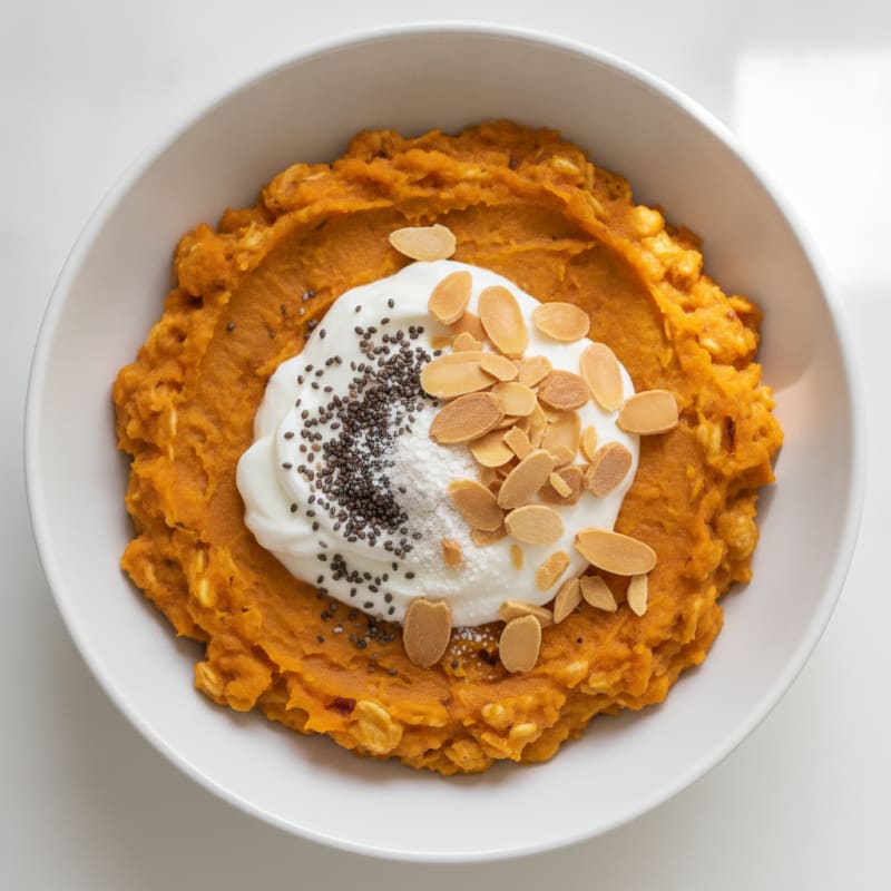 Creamy Oatmeal with Greek Yogurt and Chia Seeds