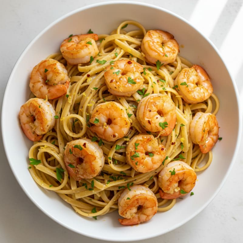 Garlic Butter Shrimp Scampi with Linguine