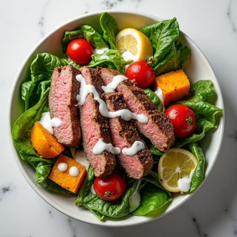 Grilled Steak Salad with Roasted Sweet Potatoes