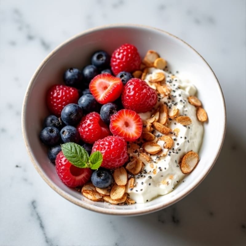 Cottage Cheese Berry Bowl with Toasted Almonds