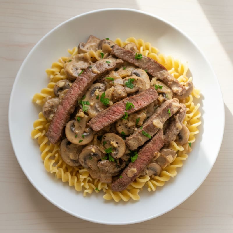 Classic Beef Stroganoff with Egg Noodles