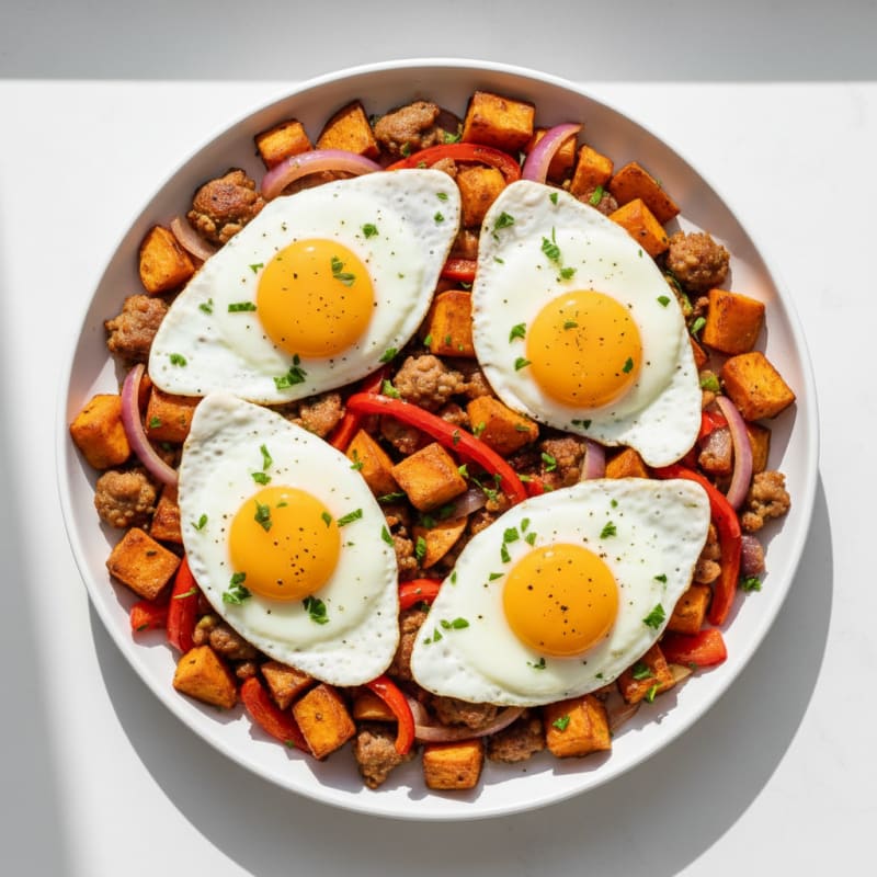 Sheet Pan Sausage and Egg Hash