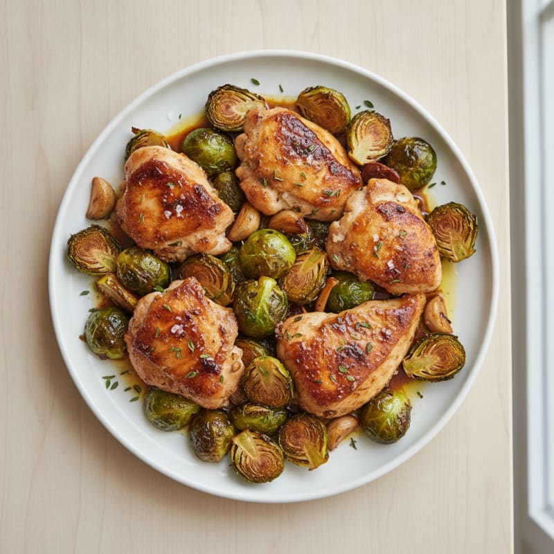 Sheet Pan Balsamic Chicken and Brussels