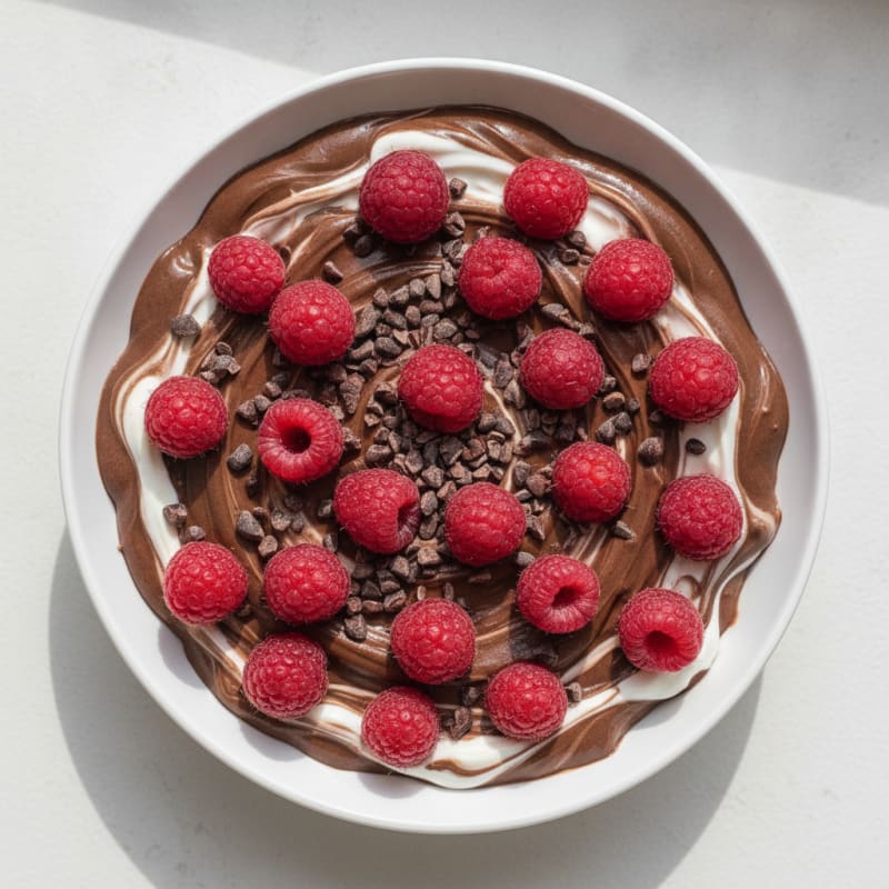 Creamy Greek Yogurt with Chocolate Protein and Berries