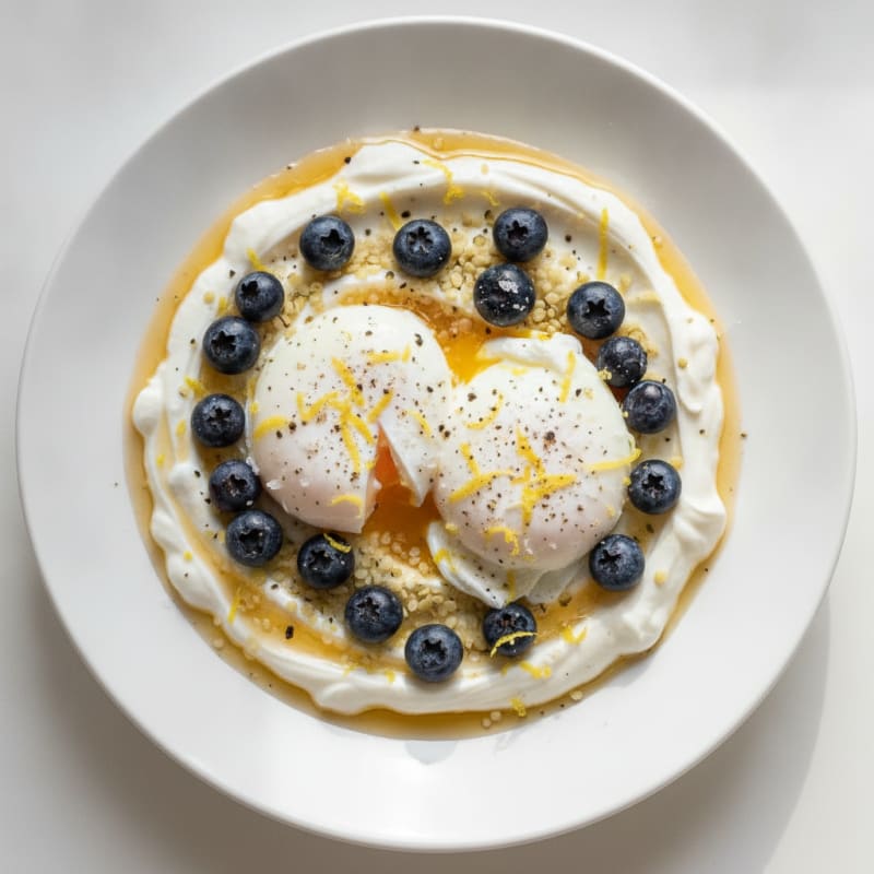Savory Berry Yogurt Bowl with Poached Eggs