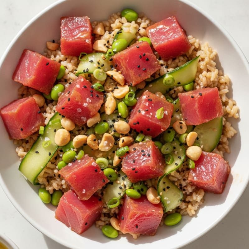 Ahi Tuna Poke Bowl with Macadamia Nuts