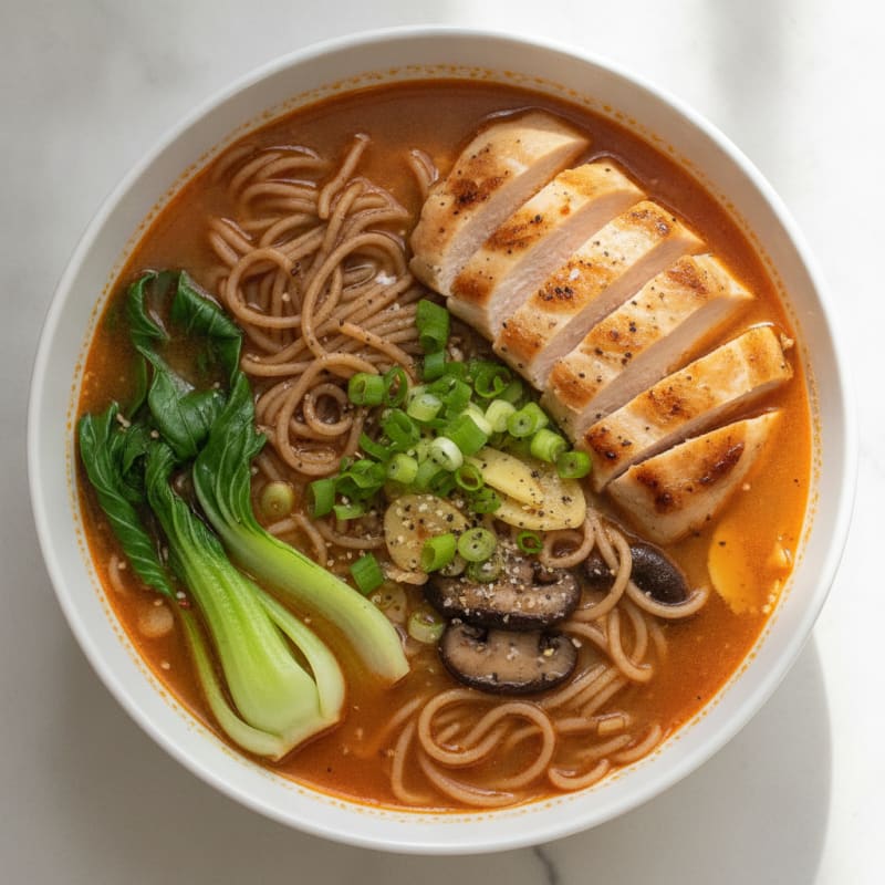 Sriracha Chicken Ramen Soup