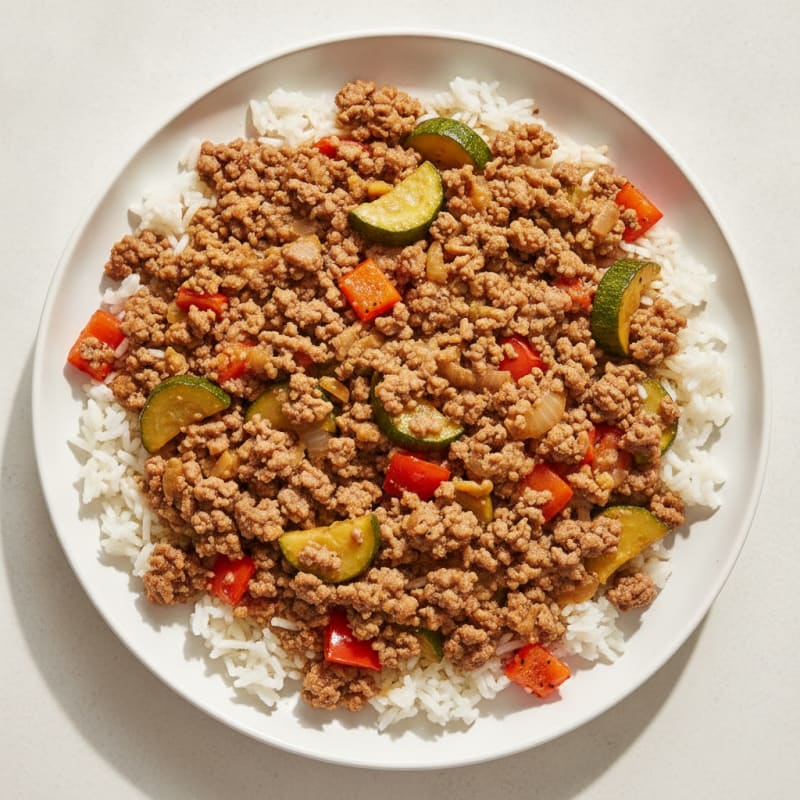 Beef and Veggie Skillet with Rice