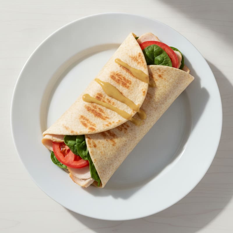 Grilled Turkey and Spinach Wrap with Tomato