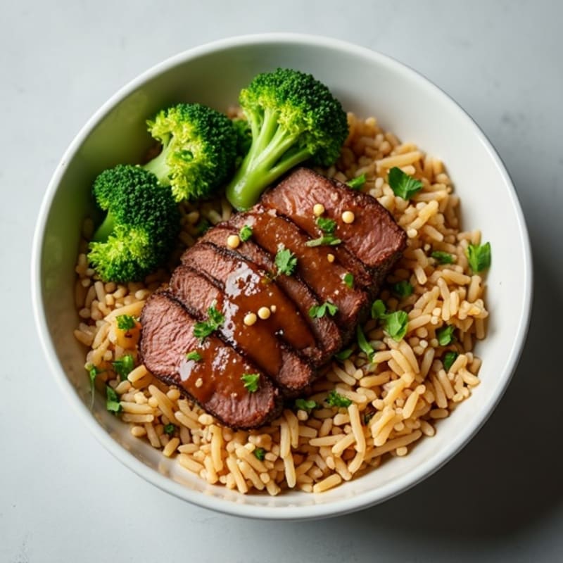 Ginger-Garlic Beef and Broccoli Rice Bowl