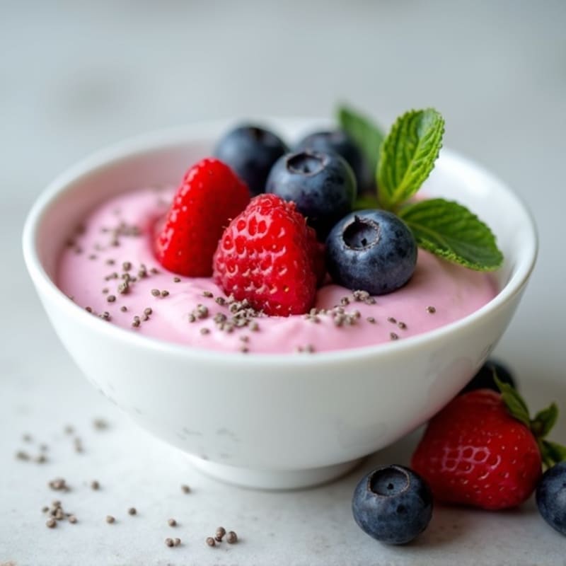 Silky Greek Yogurt Protein Pudding with Berries