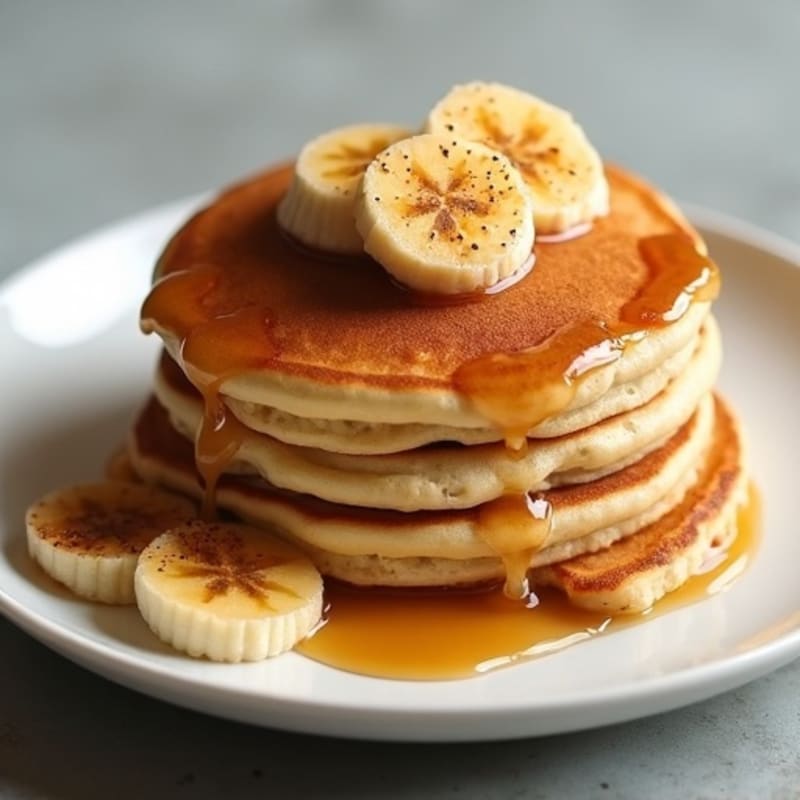 Fluffy Protein Pancakes with Cinnamon Caramelized Bananas