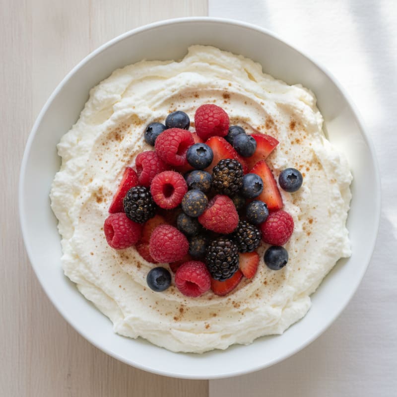 Silky Cottage Cheese and Mixed Berry Protein Bowl