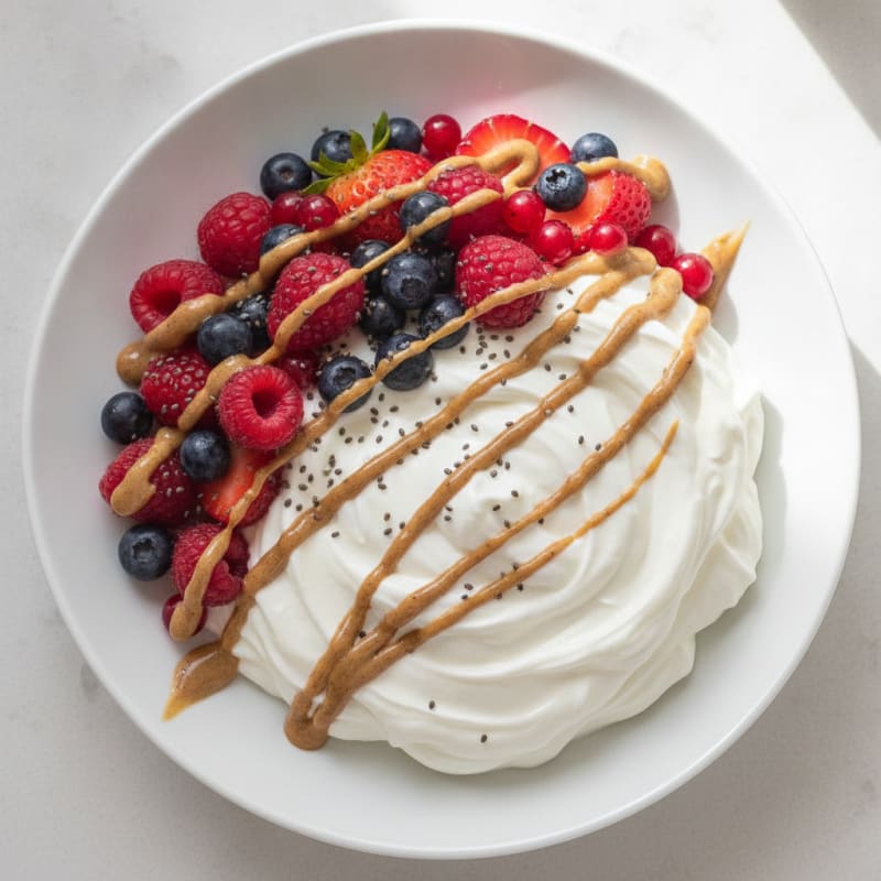 Silky Greek Yogurt Protein Pudding with Mixed Berries