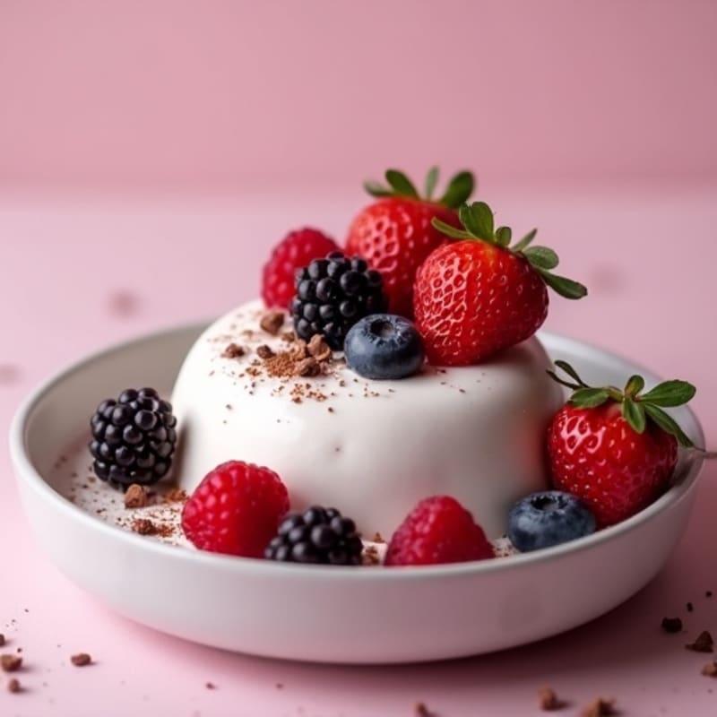 Silky Greek Yogurt Protein Mousse with Mixed Berries