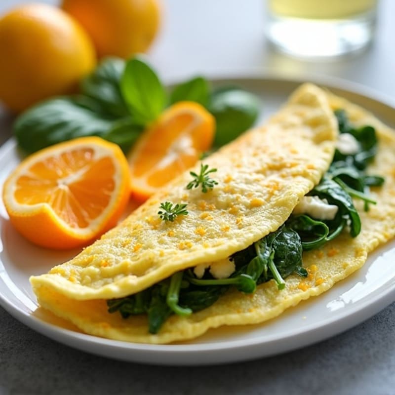 Egg White Omelette with Spinach and Feta