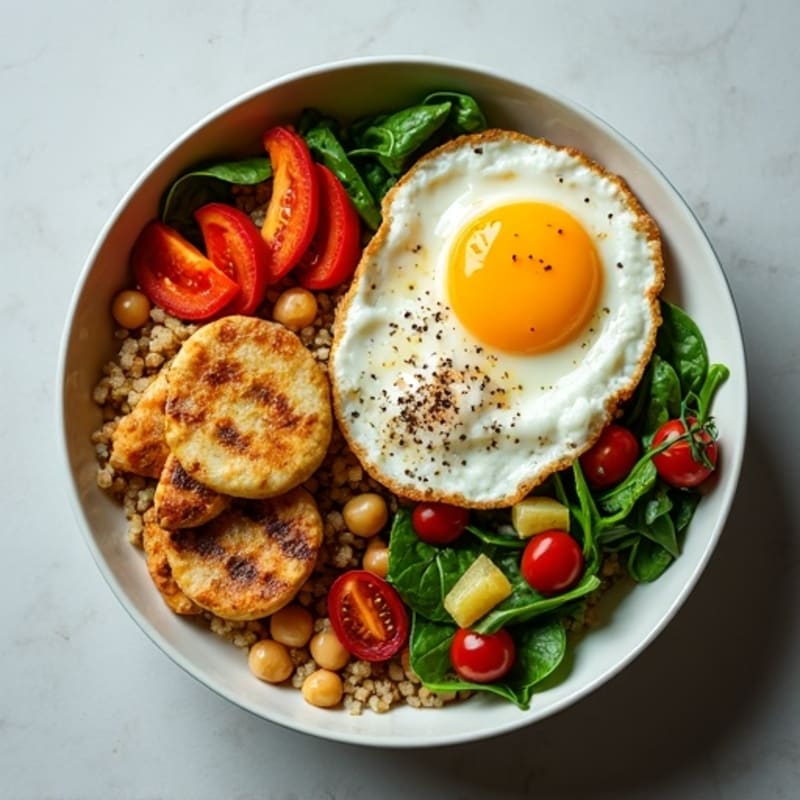 Grilled Halloumi and Chickpea Power Bowl with Quinoa