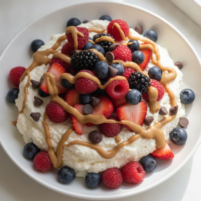 Silky Greek Yogurt Protein Mousse with Mixed Berries