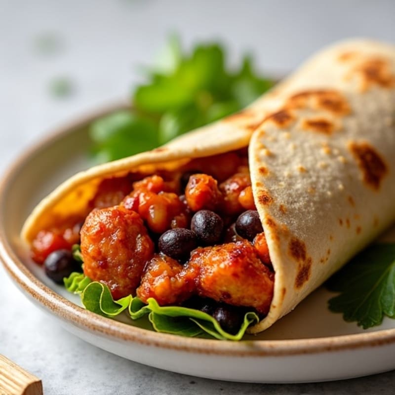 Crispy BBQ Chicken and Black Bean Folded Tortilla