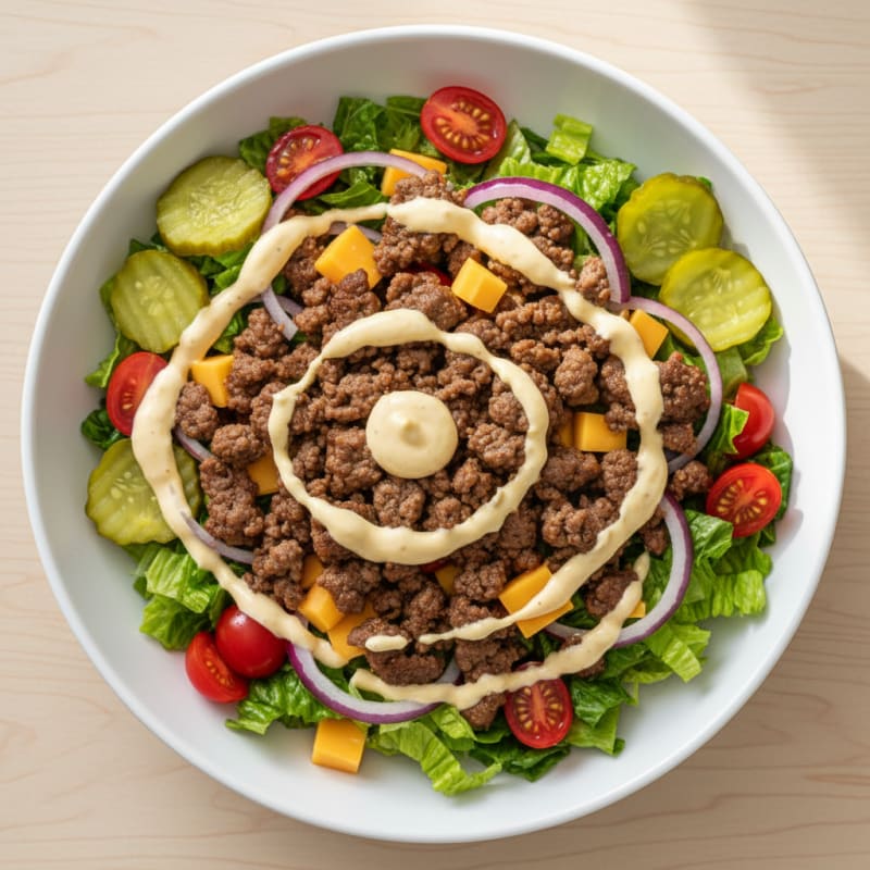 Deconstructed Cheeseburger Bowl with Special Sauce