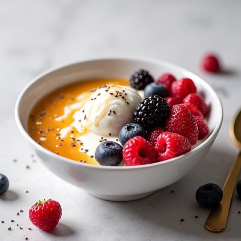 Protein-Packed Berry Yogurt Bowl with Honey Drizzle