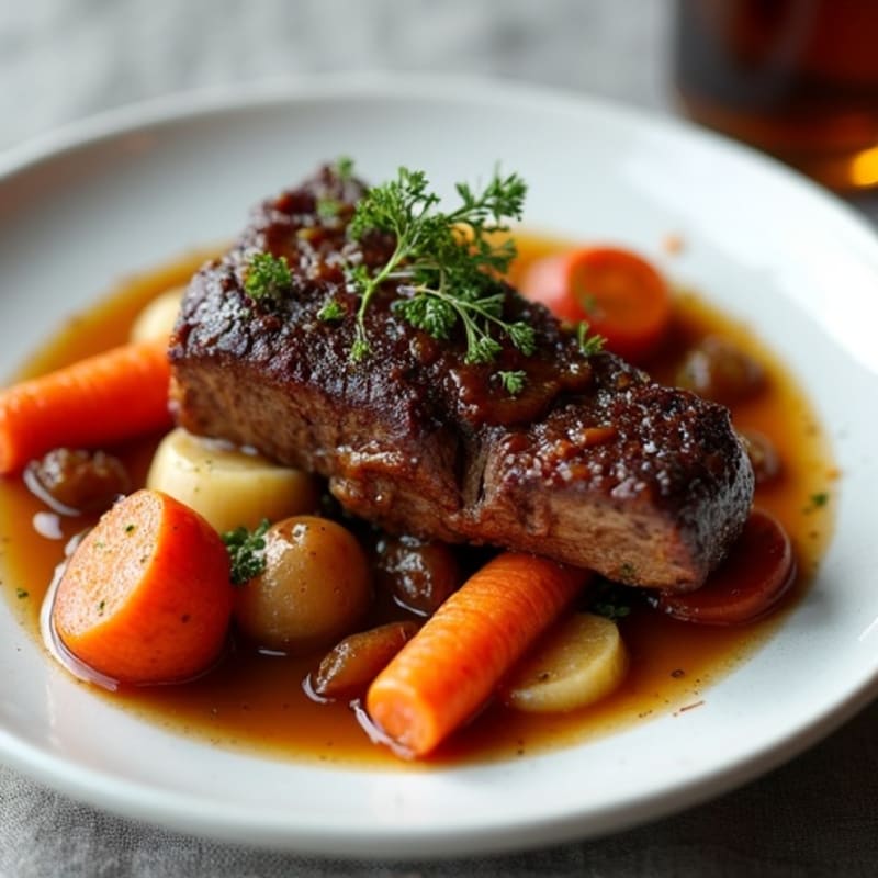 Slow-Braised Short Ribs with Roasted Root Vegetables