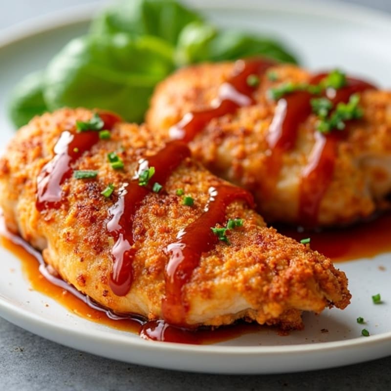 Crispy Baked Chicken with Sticky Sweet and Spicy Sauce