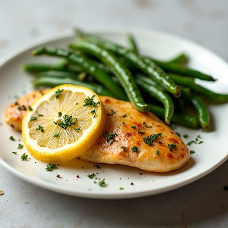 Pan-Seared Lemon Garlic Chicken with Roasted Green Beans
