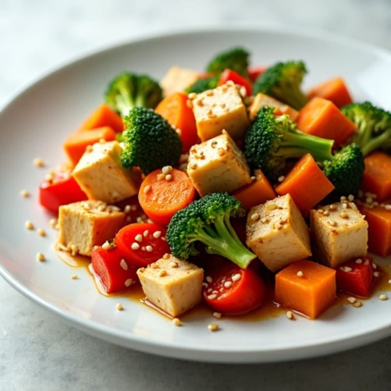 Crispy Sesame Tofu Stir-Fry with Fresh Vegetables