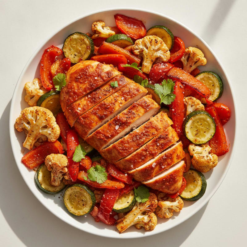 Spicy Harissa Chicken with Roasted Vegetables