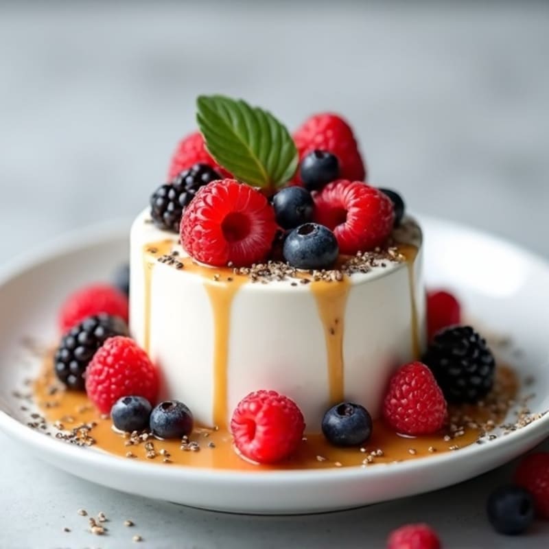 Silky Greek Yogurt Protein Mousse with Berries