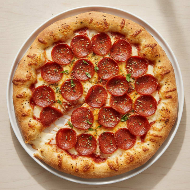 High-Protein Stuffed Crust Pepperoni Pizza