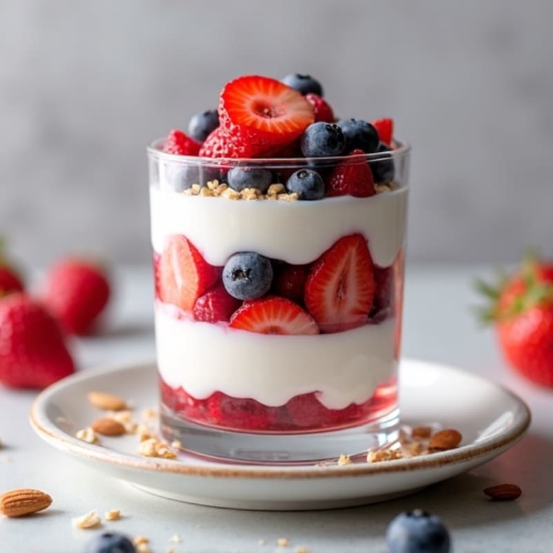 Greek Yogurt Protein Parfait with Mixed Berries