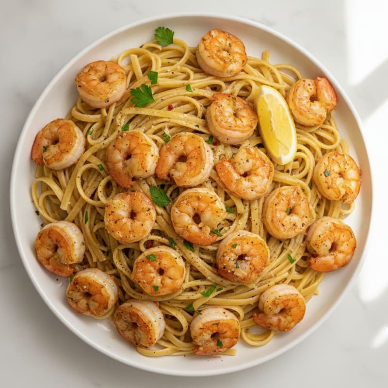 Garlic Butter Shrimp Scampi with Linguine