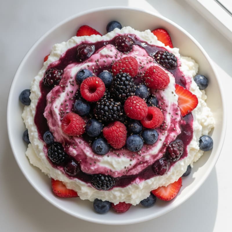 Creamy Greek Yogurt Protein Parfait with Chia and Mixed Berries