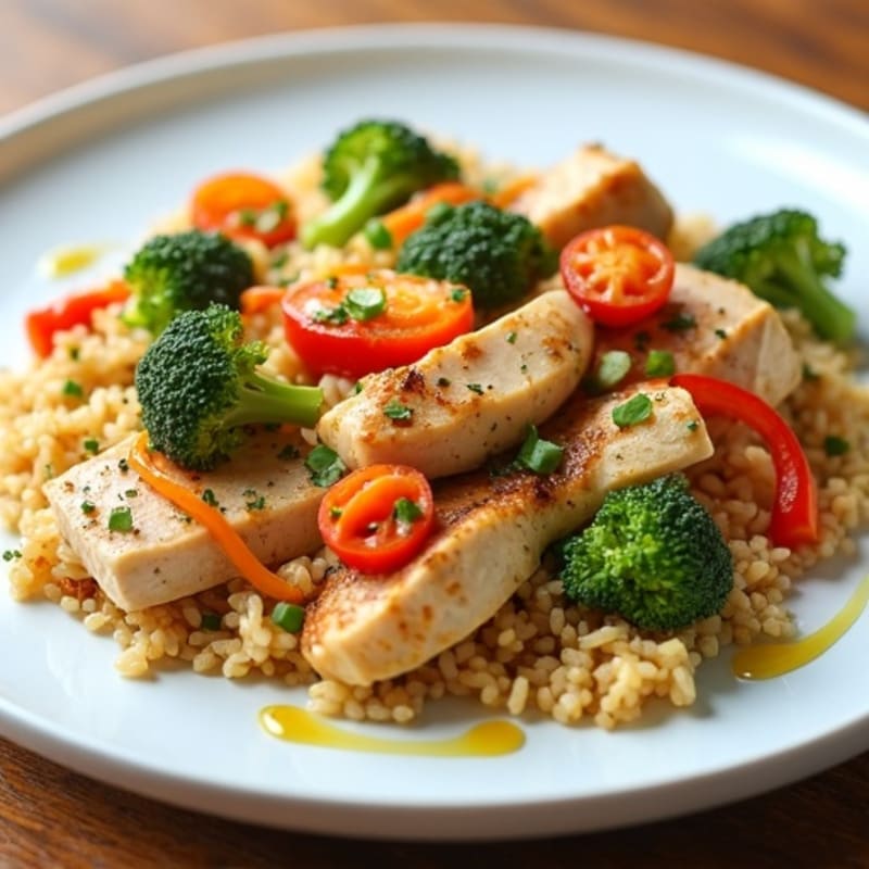 Healthy Chicken and Vegetable Stir-Fried Rice