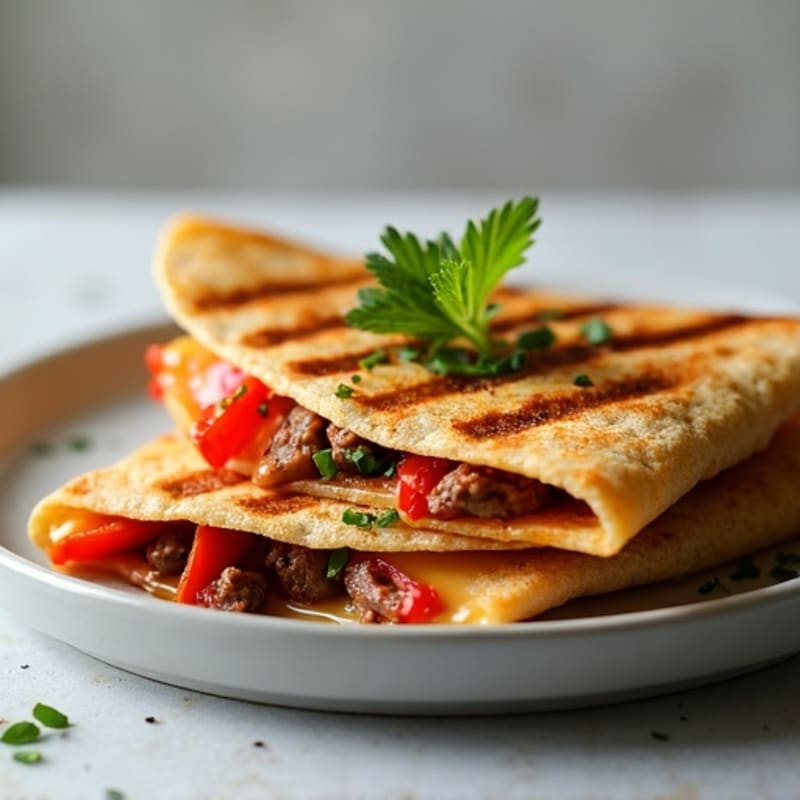 Grilled Steak and Bell Pepper Quesadillas