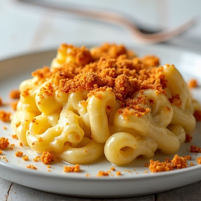 Baked Cauliflower Mac with Crispy Chickpea Crumbs