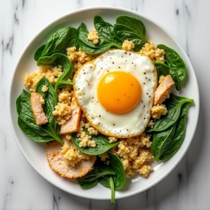Egg White and Turkey Breast Scramble with Spinach
