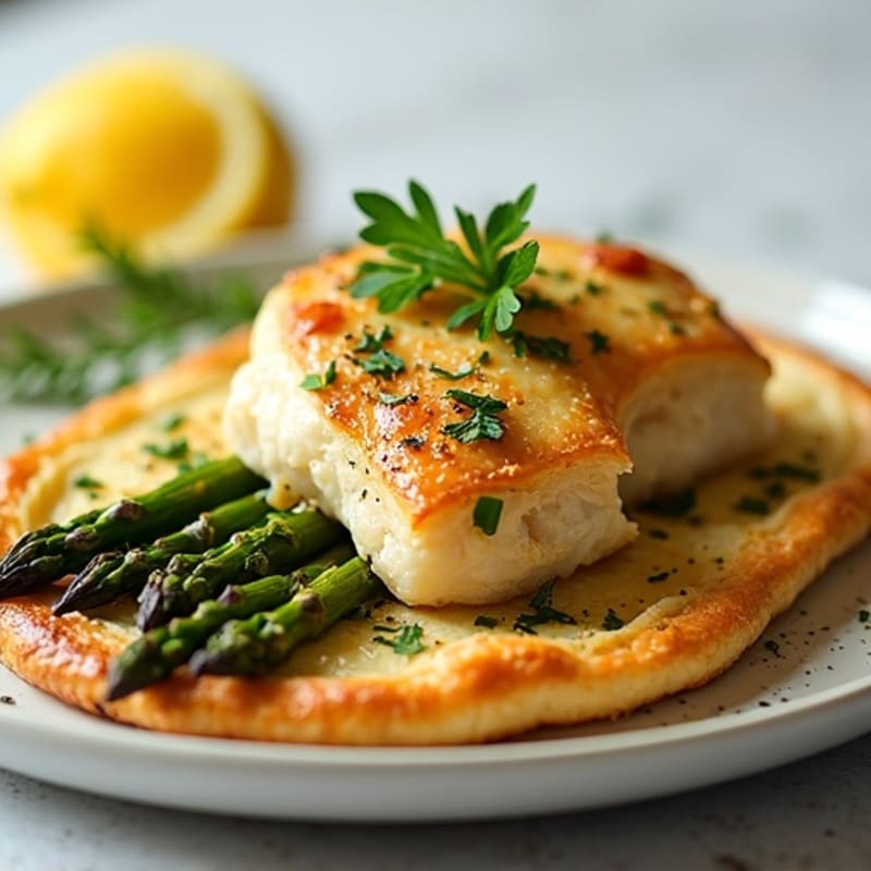 Lemon-Herb Chicken and Roasted Asparagus Flaky Puff Pastry Tart