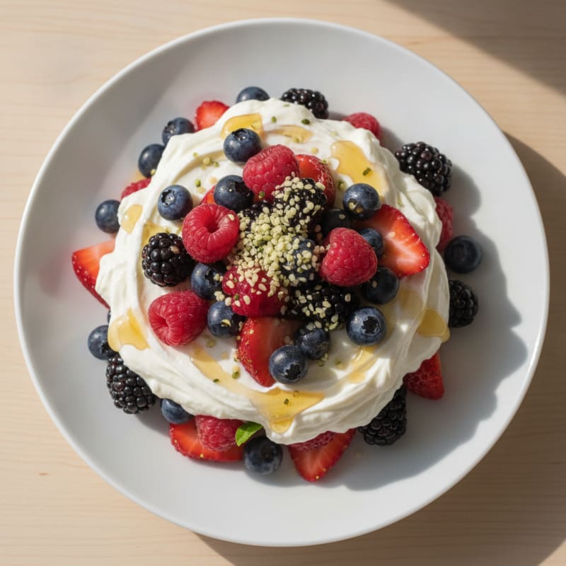 Greek Yogurt Protein Parfait with Mixed Berries