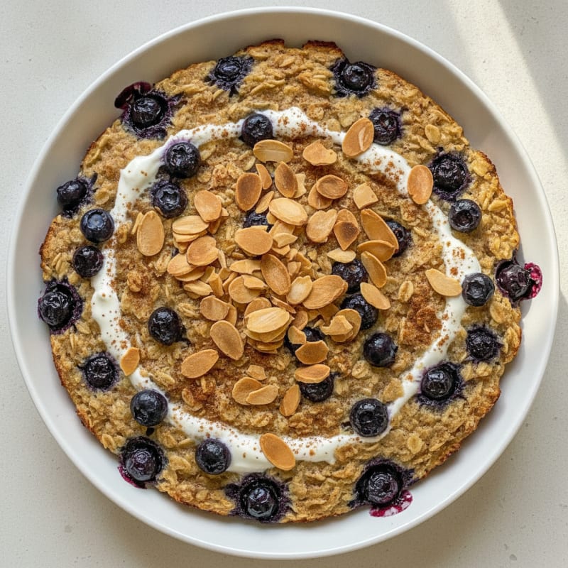 Blueberry Baked Oats with Toasted Almonds