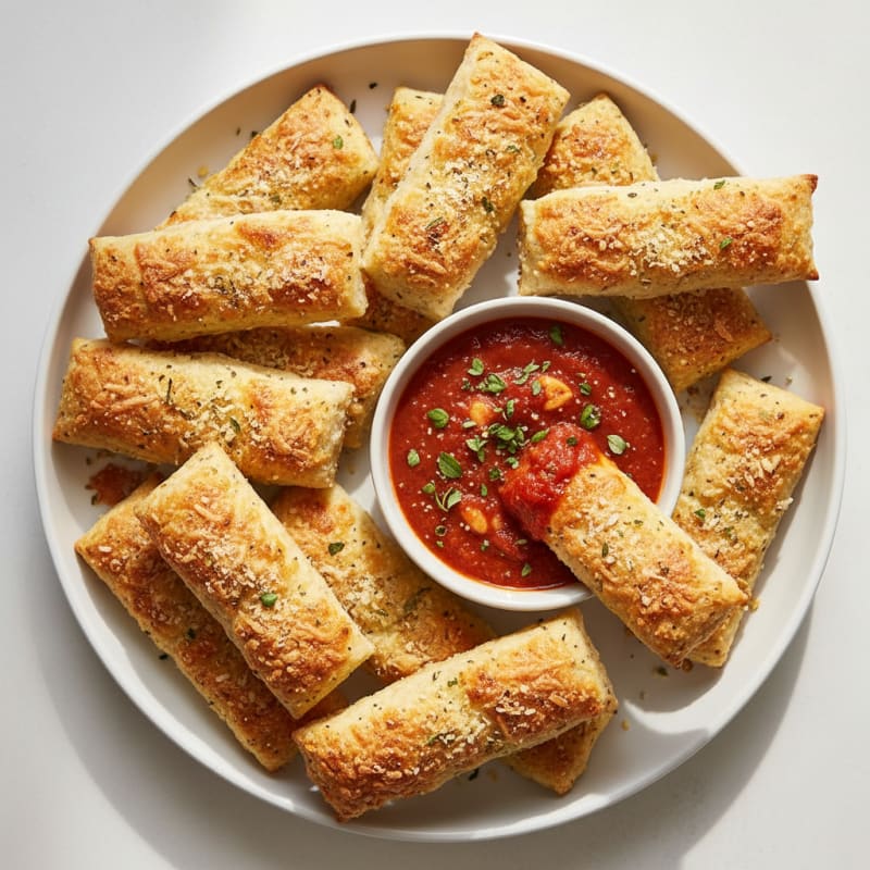 Garlic Parmesan Breadsticks with Marinara