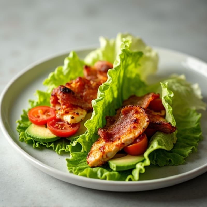 Crispy Turkey Bacon and Chicken BLT Lettuce Wraps